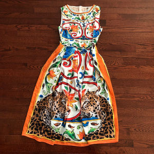 COLORFUL CASUAL SUMMER DRESS ( Orange )